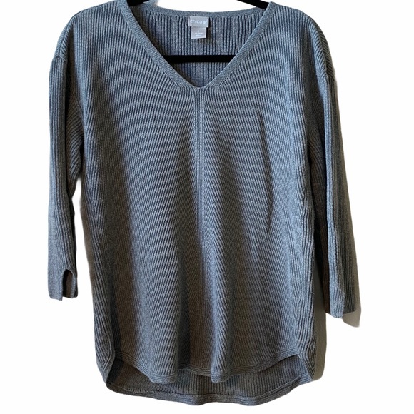 Chico's Rib Knit Pullover V-Neck Sweater - Picture 10 of 11